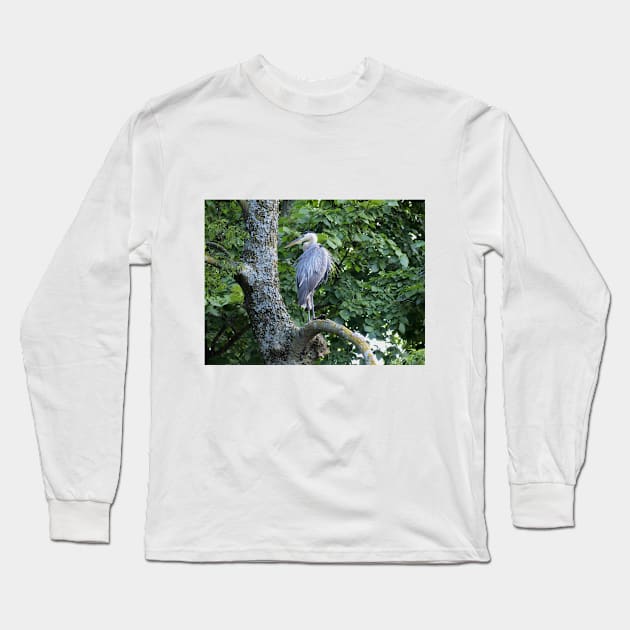 The Blue Heron Long Sleeve T-Shirt by NatureTrail